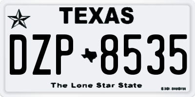 TX license plate DZP8535