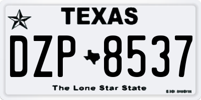 TX license plate DZP8537