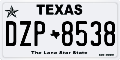 TX license plate DZP8538