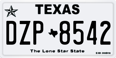 TX license plate DZP8542