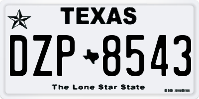 TX license plate DZP8543