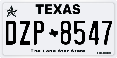 TX license plate DZP8547