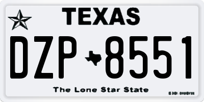 TX license plate DZP8551