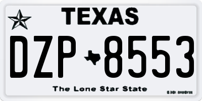 TX license plate DZP8553