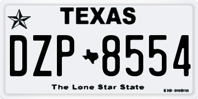 TX license plate DZP8554