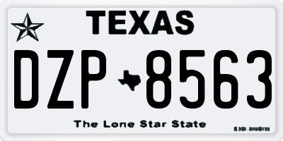 TX license plate DZP8563