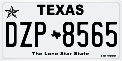 TX license plate DZP8565