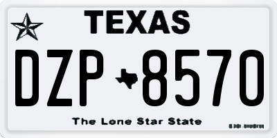 TX license plate DZP8570