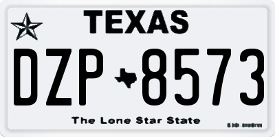TX license plate DZP8573