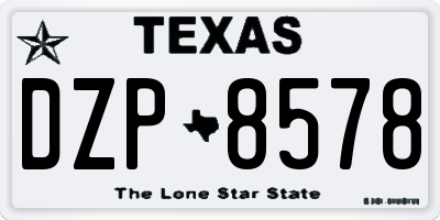 TX license plate DZP8578