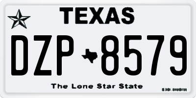 TX license plate DZP8579