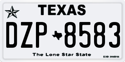TX license plate DZP8583
