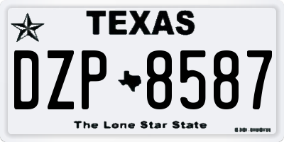 TX license plate DZP8587