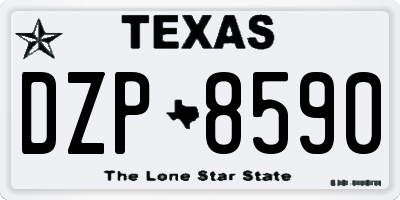 TX license plate DZP8590