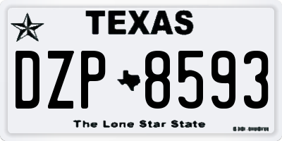 TX license plate DZP8593