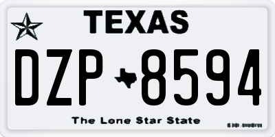 TX license plate DZP8594