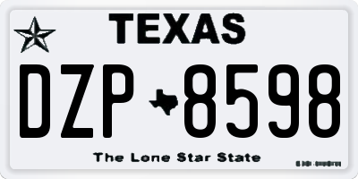 TX license plate DZP8598