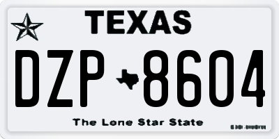 TX license plate DZP8604