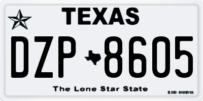 TX license plate DZP8605