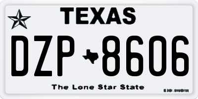 TX license plate DZP8606