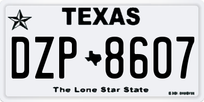TX license plate DZP8607
