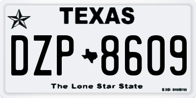 TX license plate DZP8609