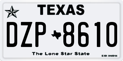 TX license plate DZP8610