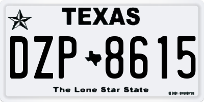 TX license plate DZP8615
