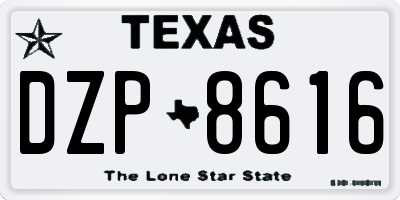 TX license plate DZP8616