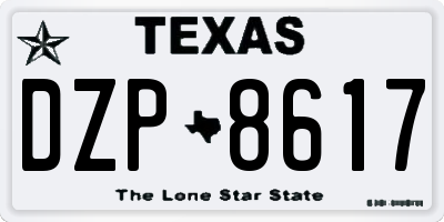 TX license plate DZP8617