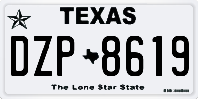 TX license plate DZP8619