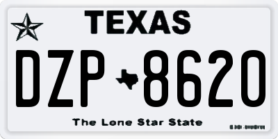 TX license plate DZP8620