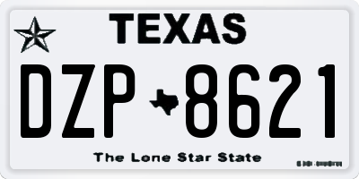TX license plate DZP8621