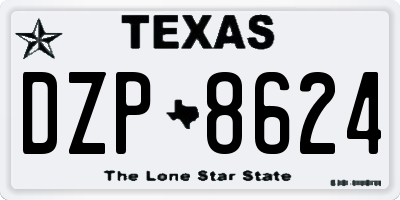 TX license plate DZP8624