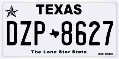 TX license plate DZP8627