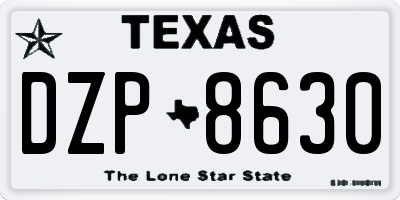 TX license plate DZP8630