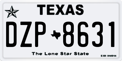TX license plate DZP8631