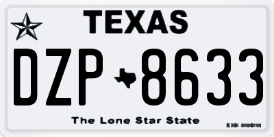 TX license plate DZP8633