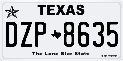 TX license plate DZP8635