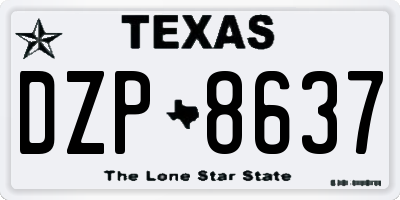 TX license plate DZP8637