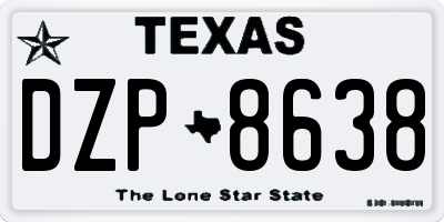 TX license plate DZP8638