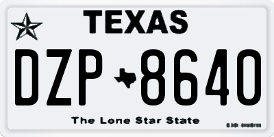 TX license plate DZP8640