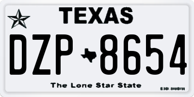 TX license plate DZP8654