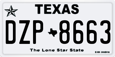 TX license plate DZP8663