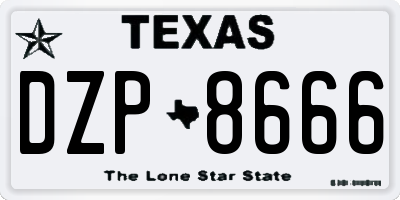 TX license plate DZP8666