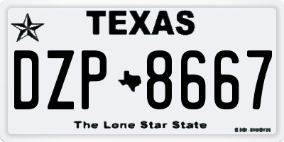 TX license plate DZP8667