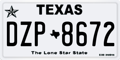 TX license plate DZP8672