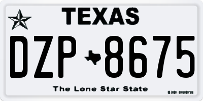 TX license plate DZP8675