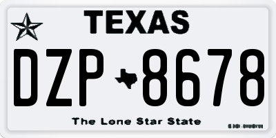 TX license plate DZP8678