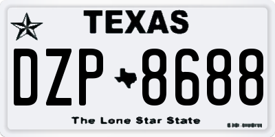 TX license plate DZP8688
